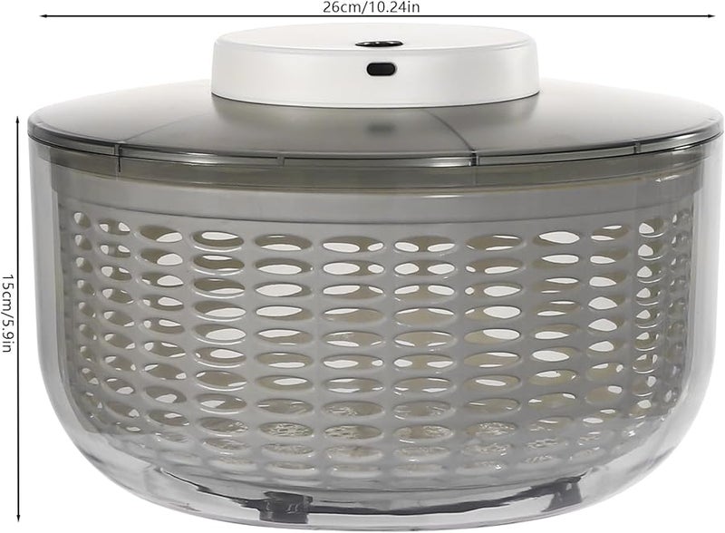 Gray 6Qt Electric Salad Spinner Vegetable Washer Dryer for Kitchen Cafeteria - Image 3